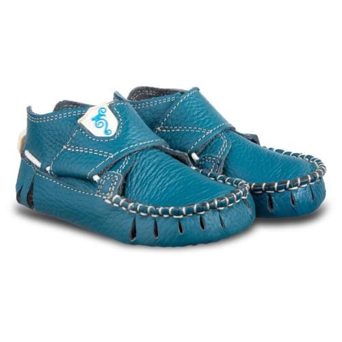 Боси обувки за прохождане Magical shoes - Moxy Baby Blue.С иновативна патентована система за връзки. MOXY BABY са леки и гъвкави