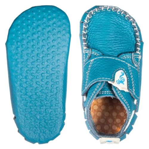 Боси обувки за прохождане Magical shoes - Moxy Baby Blue.С иновативна патентована система за връзки. MOXY BABY са леки и гъвкави
