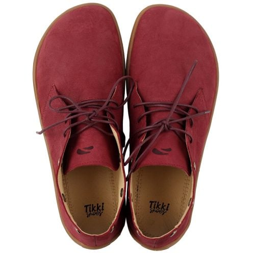 Дамски боси обувки Jay Кожа - Burgundy 36-44 EU. Оптимално пространство за пръстите на краката, Екологична кожа ,Подплата без хром.