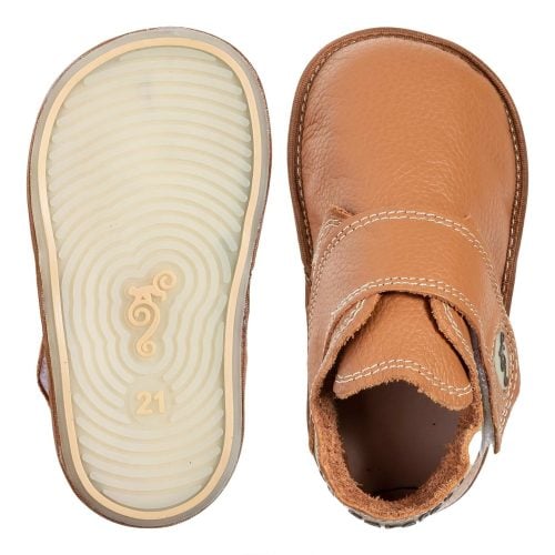 Боси бебешки обувки за прохождане - BALOO CARAMEL, боси обувки за прохождане , бебешки боси обувки от естествена кожа. Гъвкави обувки за прохождане.