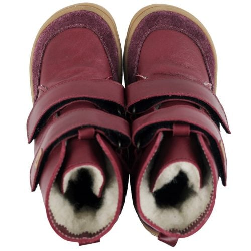Cosmo кожа - Wine 24-29 EU, Боси ботуши Tikki , Tikkis shoes , Обувки за детски крачета , боси обувки , Зимни детски обувки Tikkis shoes