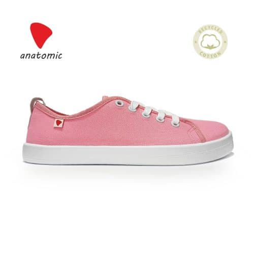 Anatomic Starter Eco - Pink AE02. Минималистични обувки, изградени върху 6 мм здрава термопластична гумена подметка. Горна част от рециклиран текстил.