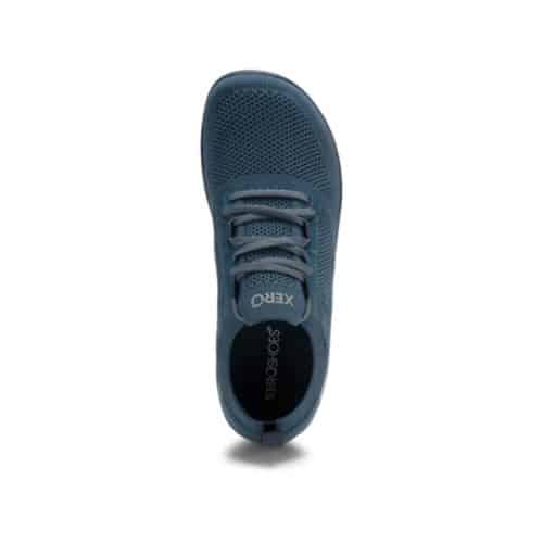 Xero Shoes Nexus Knit Orion Blue е лека и гъвкава боса обувка за ежедневно носене.Обувките са изработени от дишаща веган плетена мрежеста материя.