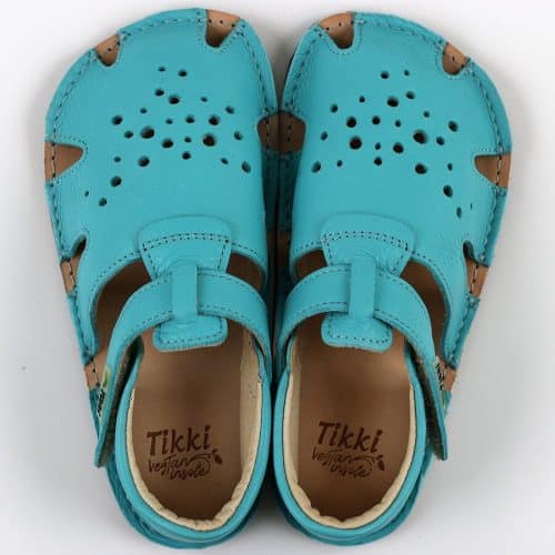 Боси Сандали Tikki Aranya-Blue Ice, боси обувки Tikki за деца и възрастни , Боси сандали за прохождане и градина, летни сандали Тикки