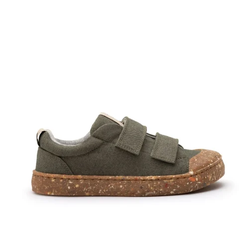 Боси обувки Tip Toey Joey - RAMP Green Eco (текстил). С уличен стил, RAMP е идеален за ежедневно носене. С двойните велкро закопчалки се закопчават лесно.