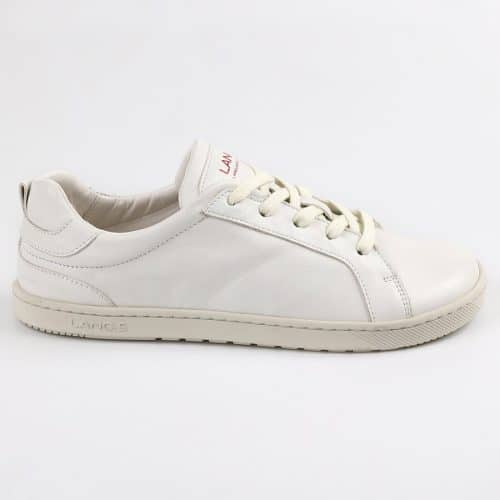 Боси сникърси LANG.S - Onyx White.Оптимално пространство за пръстите, естествена кожа, обработка без хром, подплата от естествена кожа