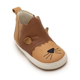 Детски боси обуки Tip Toey Joey - Lion. Естествена кожа, подметка от естествен каучук - идеални за Вашето прохождащо, или пък вече пораснало дете.