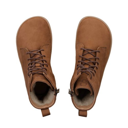 Боси Ботуши Shapen Cozy - Brown.Удобни зимни обувки с вълнена изолация от хидрофобна кожа (омаслен набук) за жени и мъже. Омасленият набук.