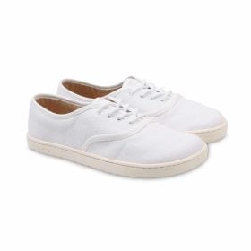 Lang.S - REED White. Боси обувки от текстил. Обувките могат да се носят директно на бос крак, направени са от 100 % органичен памук.