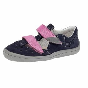 Материал от кожа с текстил. Beda Ocean Shine. Напълно гъвкава подметка във всички посоки. Сандали за широки крачета. Боси детски сандали Beda.