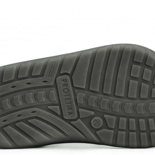 Боси момчешки маратонки Protetika в сиво и жълто.