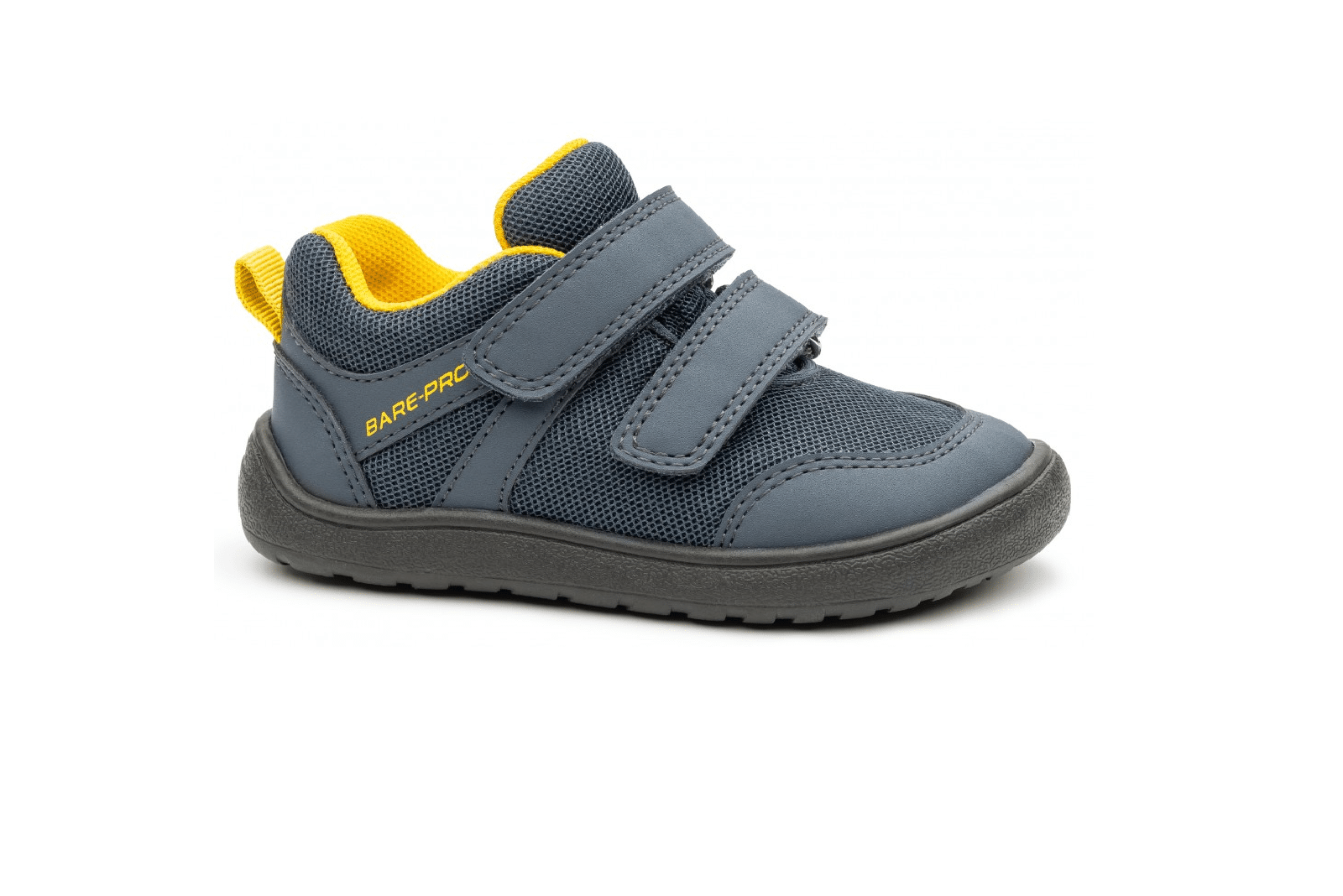 Боси момчешки маратонки Protetika в сиво и жълто.