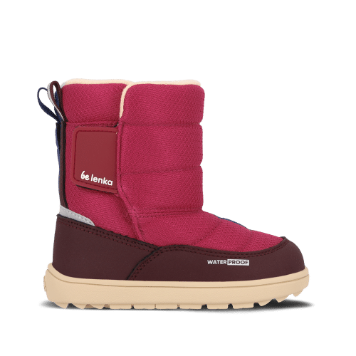 Зимни детски боси обувки в червен цвят