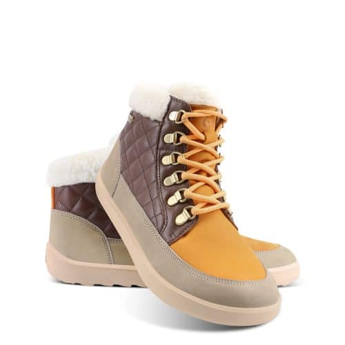 Уникални дамски боси ботуши Be Lenka - Olivia в кафяво и оранжево. Произведени в Португалия.