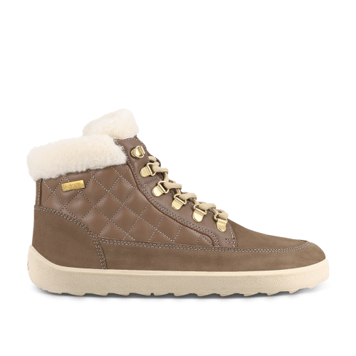 Дамски зимни боси обувки в кафяв цвят