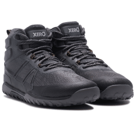 Мъжки боси обувки за трекинг - над глезена, водоустойчиви в черен цвят.