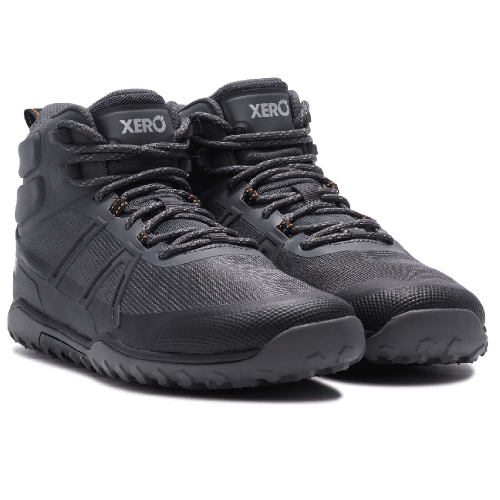 Мъжки боси обувки за трекинг - над глезена, водоустойчиви в черен цвят.