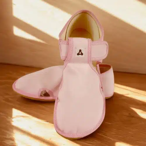 Боси детски пантофи Antal - Rascal, изчистени, в розово