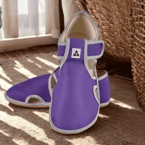 Боси детски пантофи Antal - Rascal, изчистени, в лилаво