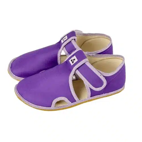 Боси детски пантофи Antal - Rascal, изчистени, в лилаво