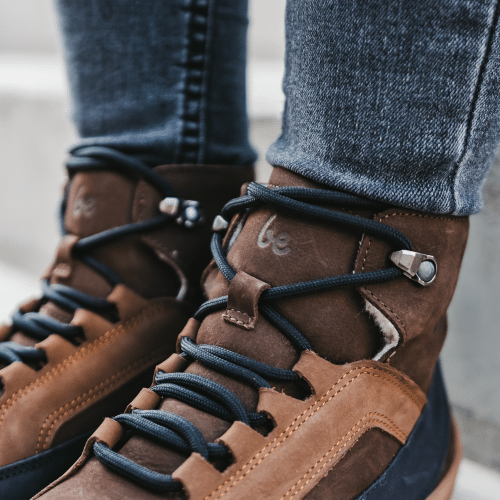 Зимни боси обувки за възрастни в кафяво