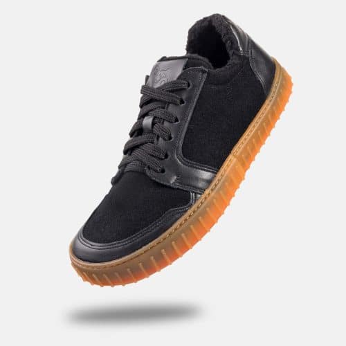 Боси маратонки с вълна Magical Shoes - Merix в черно с кафява подметка