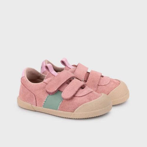 Велурени обувки IGOR - Berlin Rosa - боси сникърси в розово