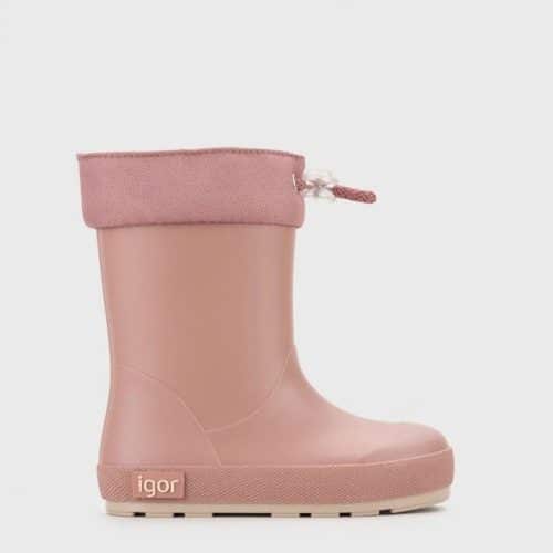Боси гумени ботуши IGOR с подплата в пастелно розово