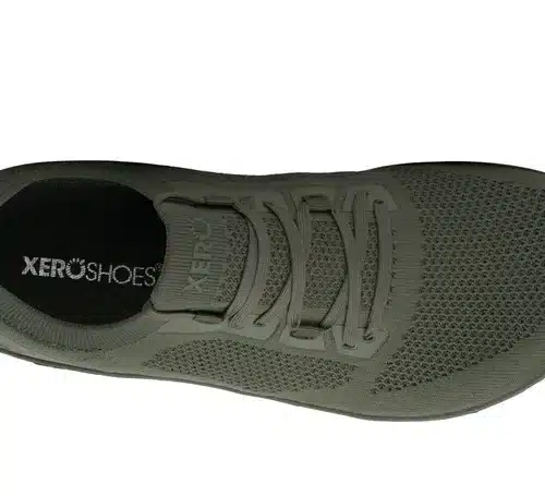 Изключително леки боси маратонки Xero - Nexus Knit в тъмно зелено. Подходящи и за тренировки и фитнес.