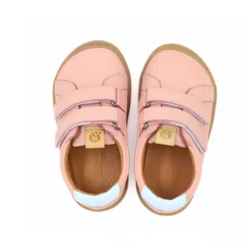 Боси детски кожени обувки Minimus - Snipe в розово.