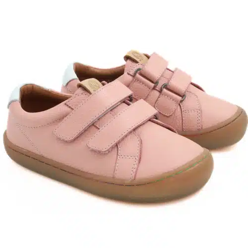 Боси детски кожени обувки Minimus - Snipe в розово.