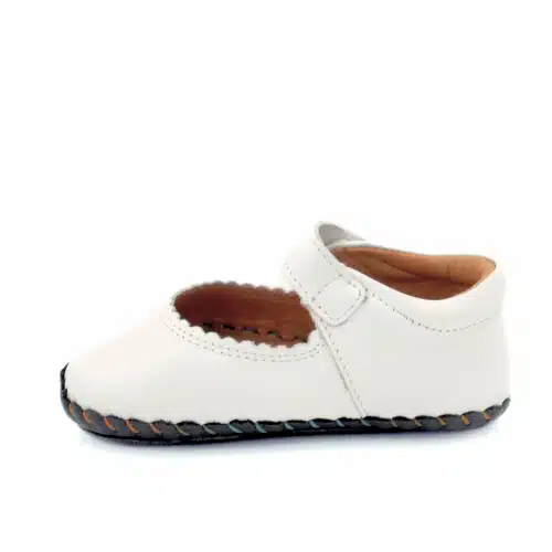 Боси балеринки за специални поводи - кръщене, рожден ден. Обувки за принцеси Minimus - Dove White.