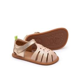 Сандали, подходящи при прохождане. Боси сандали Tip Toey Joey - Tropically в розово.