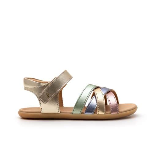 Детски боси сандали Tip Toey Joey - Criss Cross с цветни металически елементи.