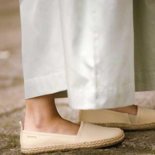 Дамски боси еспадрили от памук Shapen - Playa в бежов цвят.