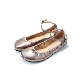 Красиви дамски боси балеринки, подходящи и за официални поводи Shapen - Tulip в бронзов цвят.