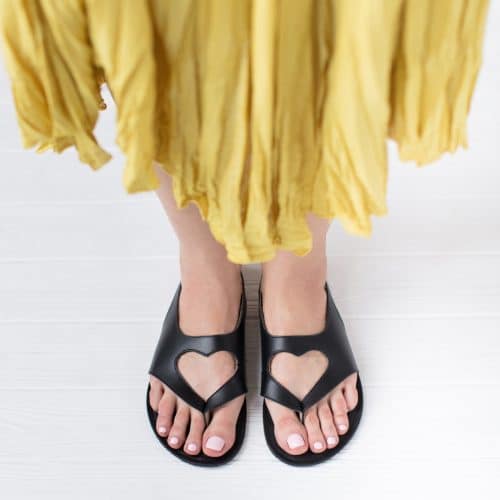Дамски боси сандали с форма на сърце Shapen - Mai 2.0 в черно.