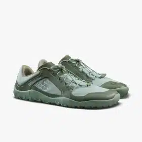 Боси мъжки обувки, подходящи за всякакъв терен - водоустойчиви. Vivobarefoot Primus Trail III All Weather - в разцветка Moss.