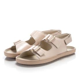 Дамски кожени боси сандали Shapen - Dazzle в бежово.