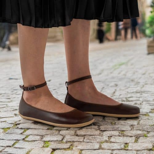 Дамски балеринки Be Lenka - Florence в тъмнокафява напа кожа.