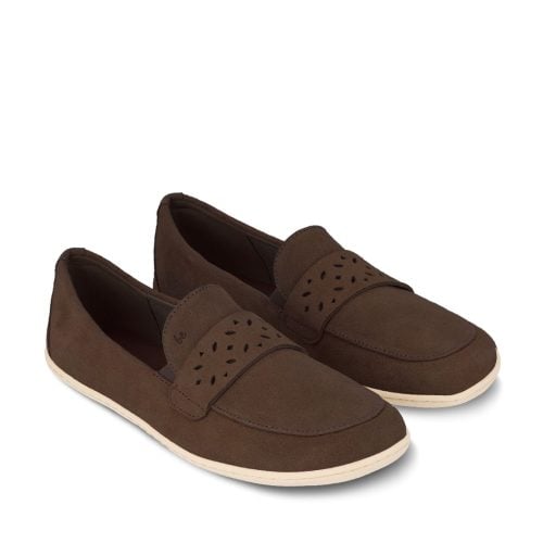 Дамски боси мокасини от велур Be Lenka - Bianca в кафяво. С перфориран мотив.