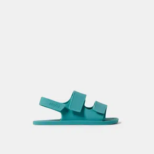 Верният спътник през лятото - детските боси сандали - чехли Muris - Aruba в синьо-зелено.