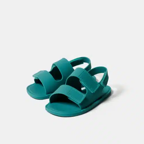 Верният спътник през лятото - детските боси сандали - чехли Muris - Aruba в синьо-зелено.