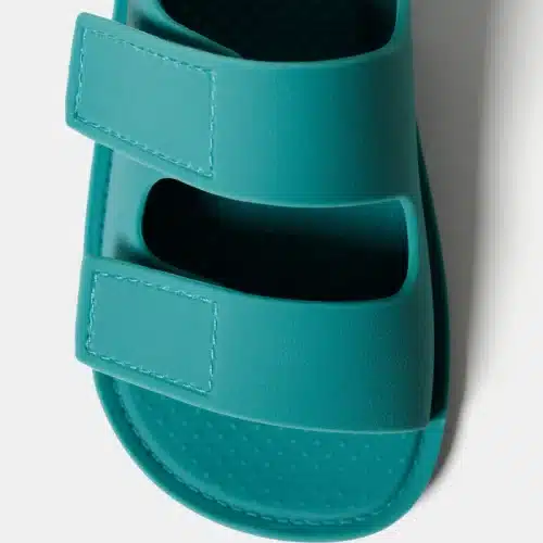 Верният спътник през лятото - детските боси сандали - чехли Muris - Aruba в синьо-зелено.