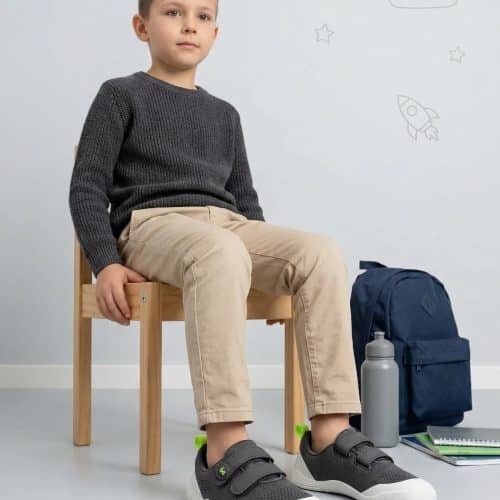 Мрежести боси детски маратонки с подсилен борд Be Lenka - Nubo в сиво.