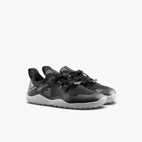 Мрежести трейл боси обувки за деца Vivobarefoot - Trail Knit в черно.