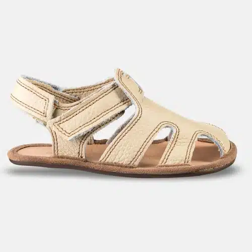 Детски кожени сандали от естествена кожа Magical Shoes - Janu 2.0 в неутрален цвят Cream.