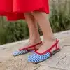 Дамски боси сандали Shapen в син и червен цвят. Снимка 7