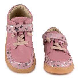 Детски боси обувки Zeazoo - Husky Mini в розово с блещукащи звездички.