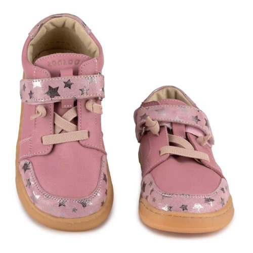 Детски боси обувки Zeazoo - Husky Mini в розово с блещукащи звездички.